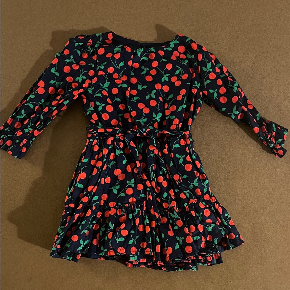 Crewcuts Black and Red Cherry Print Dress